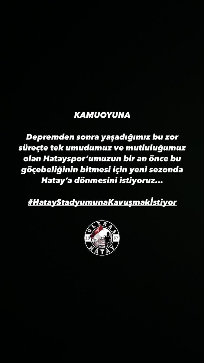 #HatayStadyumunaKavuşmakİstiyor