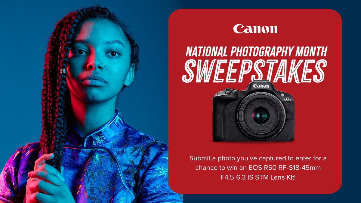 A picture is worth a thousand words, so get out there and start taking snapshots of the beauty all around you! Enter our National Photography Month Sweepstakes by sharing a photo for your chance to win an EOS R50 RF-S18-45mm F4.5-6.3 IS STM Lens Kit. 📸 canon.us/npmsweepstakes