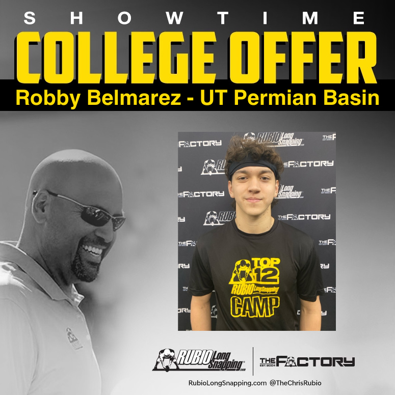 SHOWTIME!!! Rubio Long Snapper & TOP 12 Camp Invitee Robby Belmarez (TX, 2025) has picked up an offer to... rubiolongsnapping.com/player-ranking… #RubioFamily | #ToeTheLine