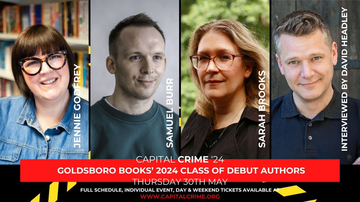 Goldsboro Books’ 2024 Class of Debut Authors with Jennie Godfrey, Sarah Brooks & Samuel Burr interviewed by David Headley 🤩 Taking a closer look at paths to publication, unique stories & what goes into creating a Goldsboro Books special edition Join us capitalcrime.org/product-page/g…