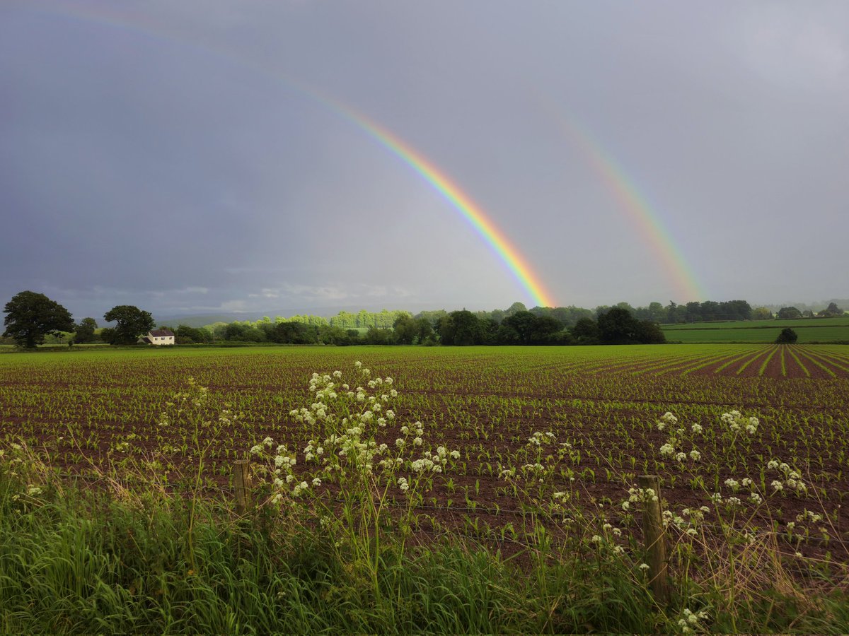 Dazzling bit of #rainbow this evening after a day of showers in Shropshire 🌈 #stormhour #loveukweather