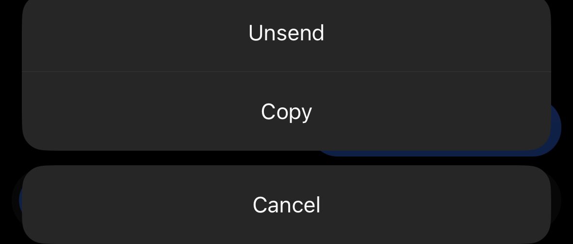 drblue's tweet photo. @instagram Latest app release broke the awesome edit chat message on iOS. 

Instead of a popup-menu I get a horizontal bar with Reply, Forward and More. And More only lists Unsend and Copy. 

App version 332.0.0 and iOS 17.5.1.

#instagram #bug https://t.co/vCEMFxswg5
