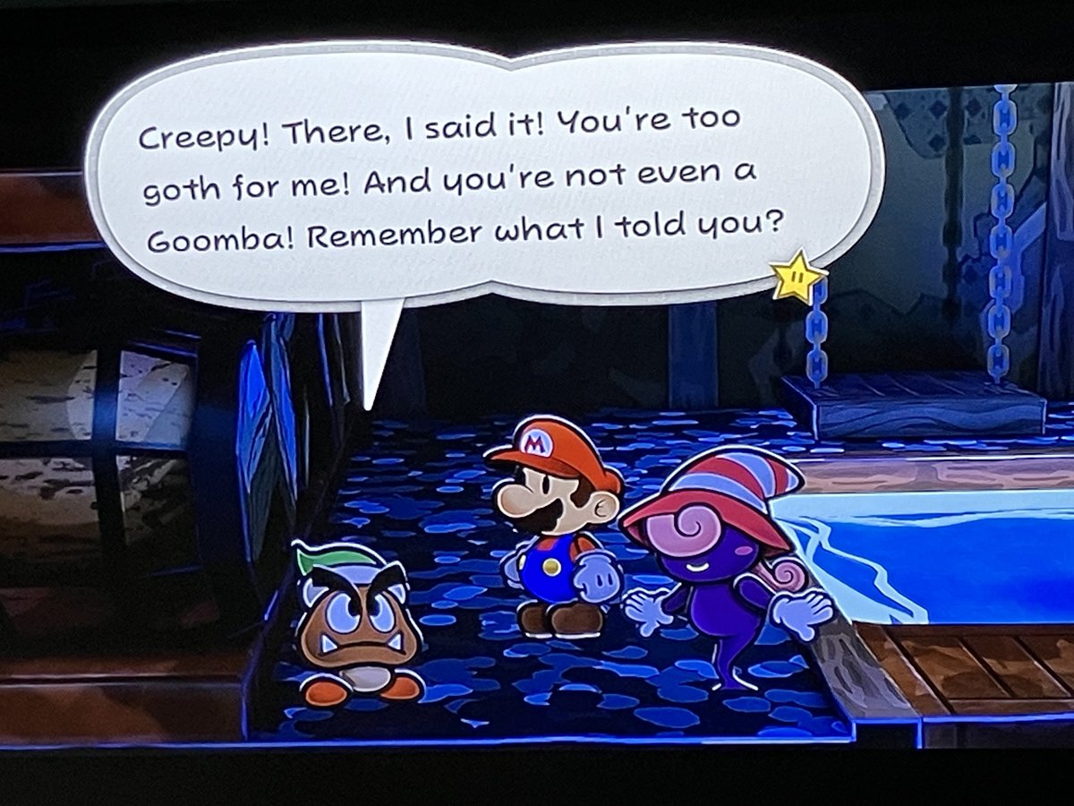 the Goomba seeking a girlfriend was straight up transphobic towards Vivian in the original japanese version but in the remake he turns her down for being goth. what the hell is this guy's problem