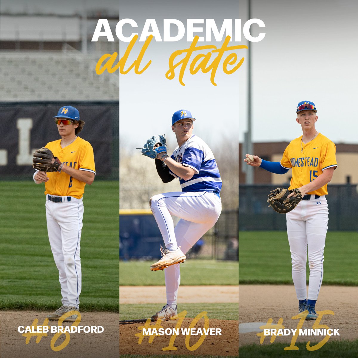 Congratulations to Caleb Bradford, Brady Minnick, and Mason Weaver on being Academic All-State honorees for 2024!