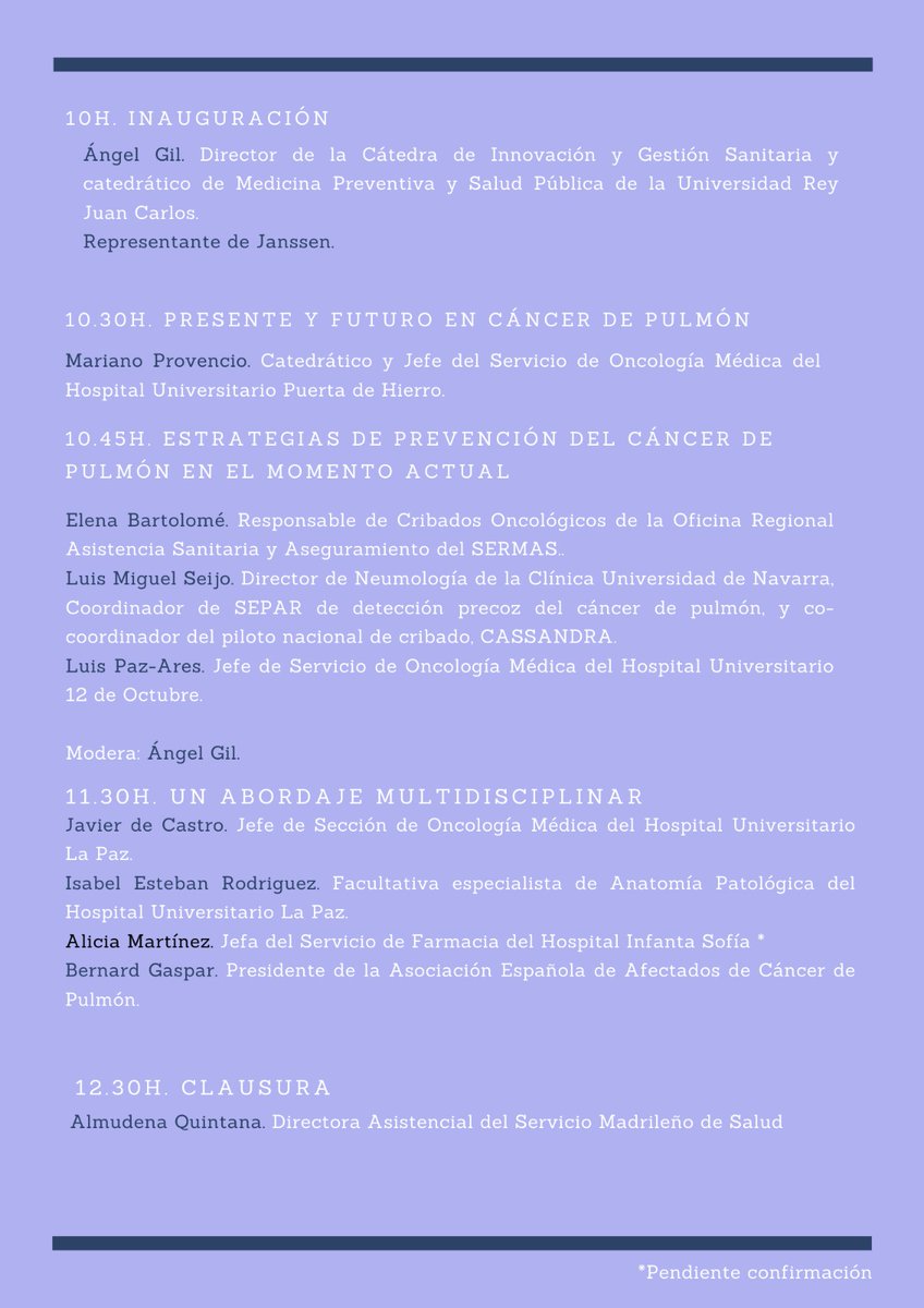 🔵🫁 @AEACaP, representada por su presidente @bernardgaspar14, participa en la jornada 'Retos en Salud Pública: #CáncerDePulmón' 🗓️ 29/05 🕙 10h 📌 Paseo de la Castellana, 257 #Madrid 👉 ¿Quieres inscribirte? ℹ️Info ➡️ eventbrite.com/e/entradas-ret… #SaludPublica #Cáncer #Pulmón