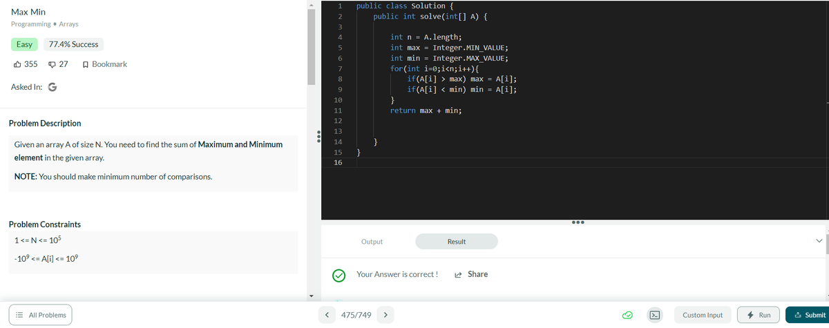 #Day148 of #365DaysOfCode: Solved another problem today, adding to the journey of growth and learning. #scalerdiscord #codewithscaler #365daysofcodescaler #365daysofcode