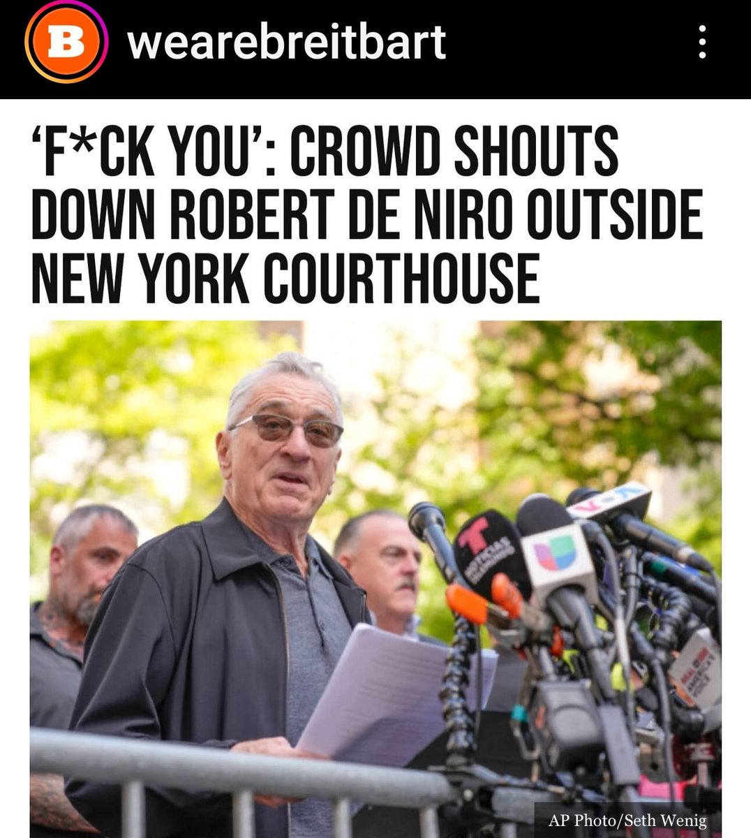 Hear that #robertdeniro NOBODY LIKES YOU. NOBODY AGREES WITH YOU.
NOBODY WILL WATCH YOU IN MOVIES ANYMORE.  YOURE DONE.