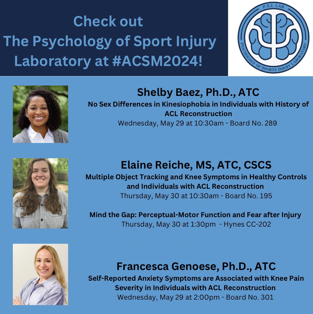 The Psychology of Sport Injury Lab (@psiunc) on Twitter photo Wheels up to Boston for <a href="/ACSMNews/">American College of Sports Medicine</a> annual conference! Be sure to check us out this week! <a href="/elaine_reiche/">Elaine Reiche (she/her)</a> is crushing it with TWO presentations this week! Wheels up to Boston for <a href="/ACSMNews/">American College of Sports Medicine</a> annual conference! Be sure to check us out this week! <a href="/elaine_reiche/">Elaine Reiche (she/her)</a> is crushing it with TWO presentations this week!