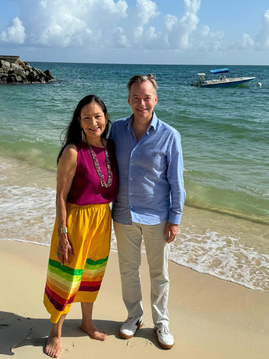 Indigenous Leadership is taking center stage for the U.S. Delegation at the #SIDS4 conference this week in Antigua. Ambassador Nyhus, a member of the Chinook Indian Nation and one of the few Indigenous ambassadors in U.S. history, and Secretary Deb Haaland, a member of Pueblo of