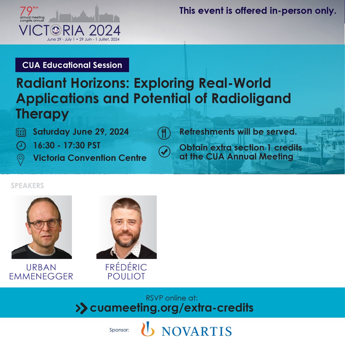 🚩Do not miss these #CUA24 Educational Sessions featuring <a href="/WesKassouf/">Wes Kassouf</a> <a href="/Nimira_A/">Nimira Alimohamed</a> <a href="/DiMariaJiang/">Maria Jiang</a> Urban Emmenegger <a href="/FredPouliot/">Frederic Pouliot</a> 🍽️Food service included.🚩Reserve your spot today &gt;&gt;&gt; cuameeting.org/extra-credits/
#urothelialcarcinoma #RadioligandTherapy