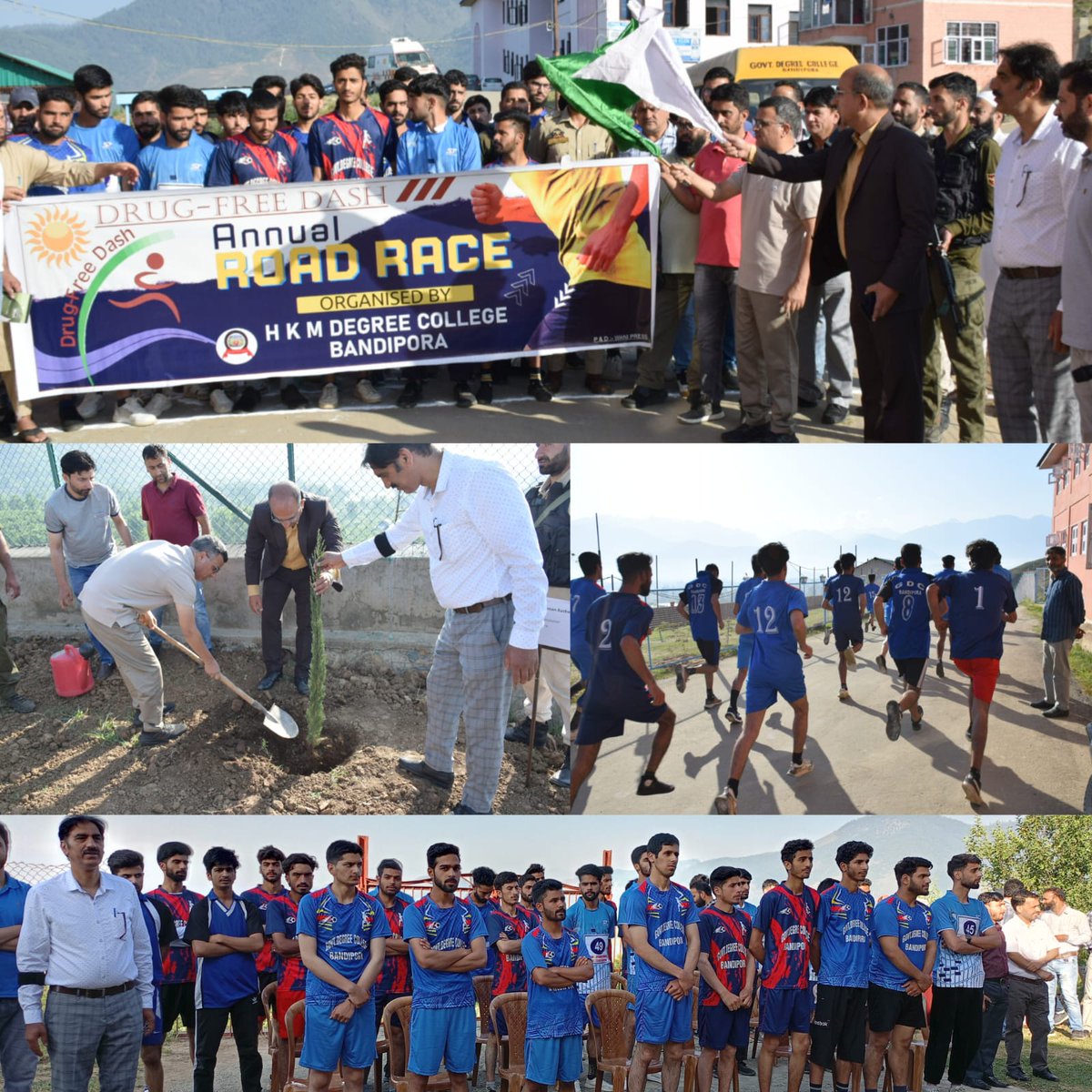 Drug-Free Desh: DC #Bandipora Shakeel ul Rehman flags of Annual Road Race 🏁 from HKM GDC #Bandipora. Emphasized students to participate in sporting activities and adopt a healthy lifestyle. @diprjk @ddnewsSrinagar @dicbandipora