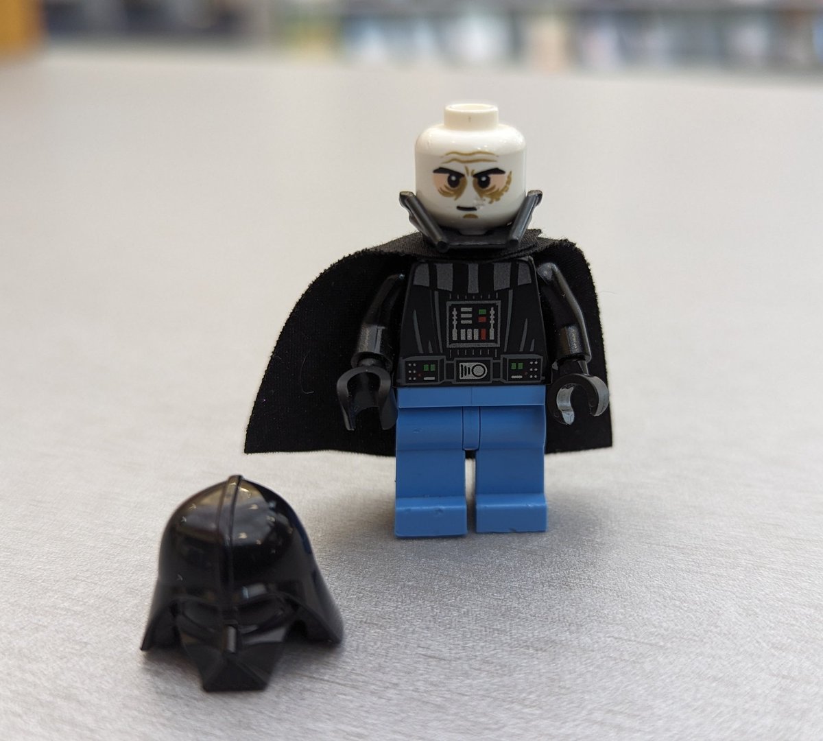Lego Vader enjoying the beginning of summer in his jeans with his helmet off #legovader #summervibes