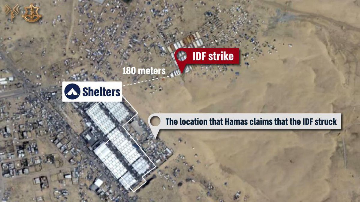 The targeted strike in Rafah, 1.7 km from the humanitarian area, used precise munitions carrying 34kg of explosives to eliminate 2 senior Hamas terrorists. We are looking into the possibility of secondary explosions from a Hamas ammunition warehouse near the civilian compound