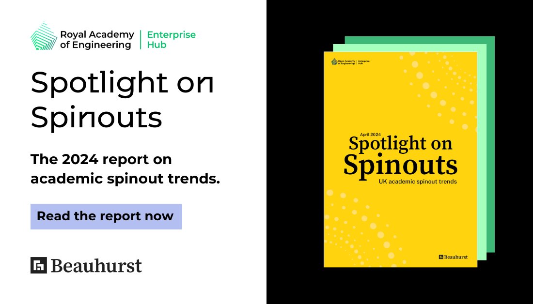 New analysis from the 2024 'Spotlight on Spinouts' report points to an optimistic future for the UK deep tech sector with 17.1% of total business originating from #spinouts. Find out more: raeng.org.uk/policy-and-res…