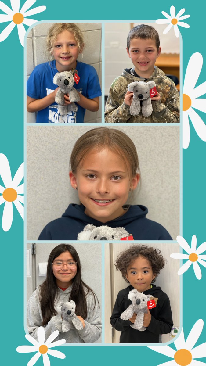 Let's celebrate the Quarter 4 Kindness Koala recipients! These students received this award for showing kindness to others throughout the year. Thank you for being a great classmate and member of this school!