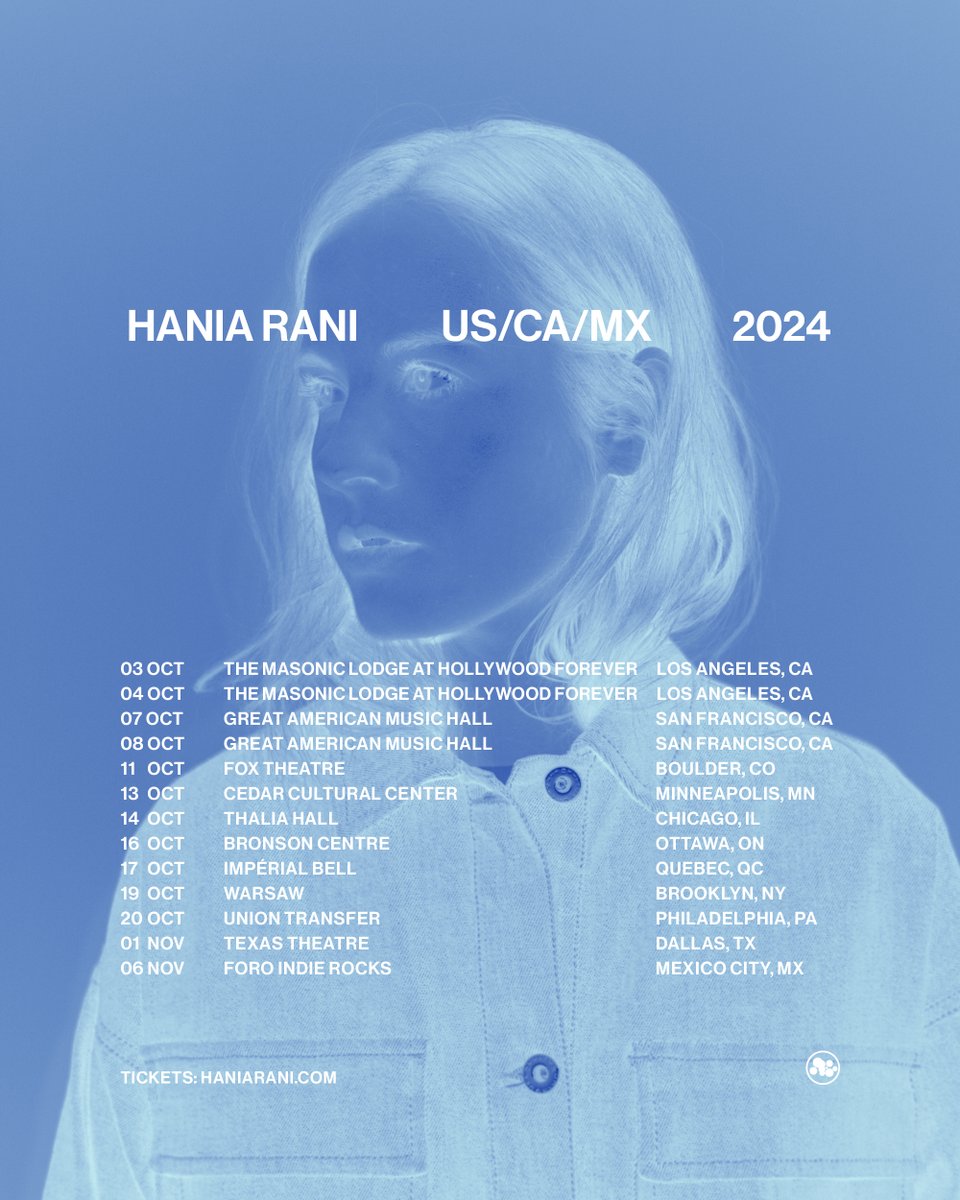 I am very excited to announce new shows in the USA and Canada next autumn -  I will also be performing in Mexico for the first time!
Tickets will go on general sale on Wed., 31st May at 10am (local time) via the link in bio or haniarani.com

See you there!