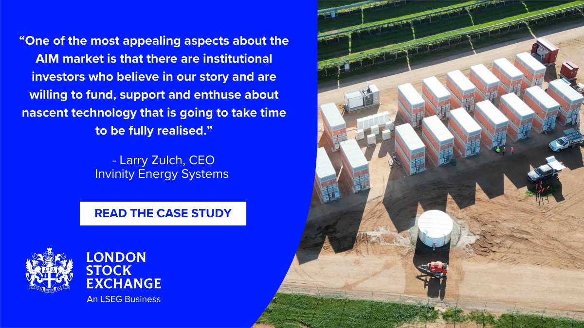 Congratulations to @InvinityEnergy Systems on its recent capital raise: lseg.group/3wOcap5 Last year we sat down with San Francisco based CEO Larry Zulch to learn more about Invinity and its future growth plans. Read here: lseg.group/3up9BYW