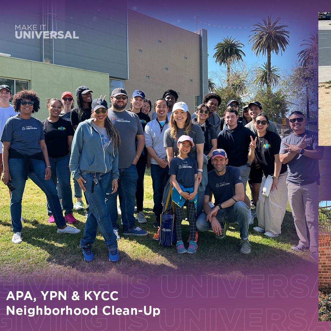The volunteers of @apanbcu and @ypn_nbcu joined @kyccla to help clean-up K-town, showing us the value of stepping up for your community. Here’s to beautifying our neighborhoods, one block at a time! #MakeItUniversal #GivingIsUniversal 🧹💚🙏
