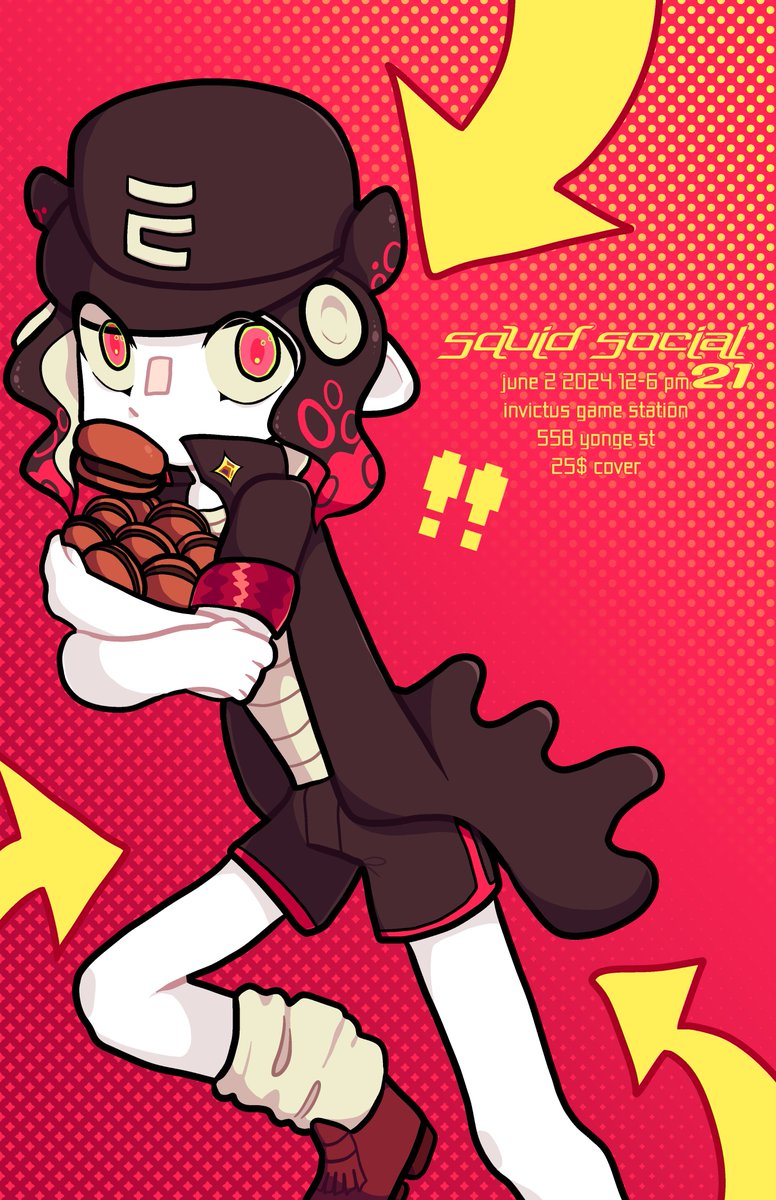 5 more days until next Social! Check out the poster for Squid Social #21 done by <a href="/onychophorum/">jams🌟</a> and grab a copy at the event for $10 for your friends to sign!