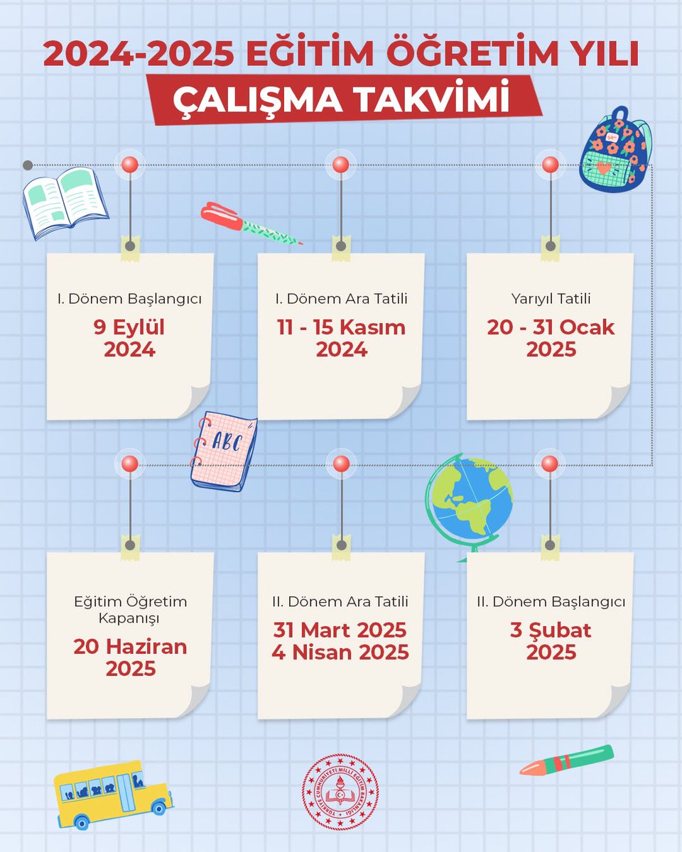 🗓️2024-2025 Eğitim Öğretim Yılı Takvimi Açıklandı 👉🏻 meb.ai/ULl6yPp