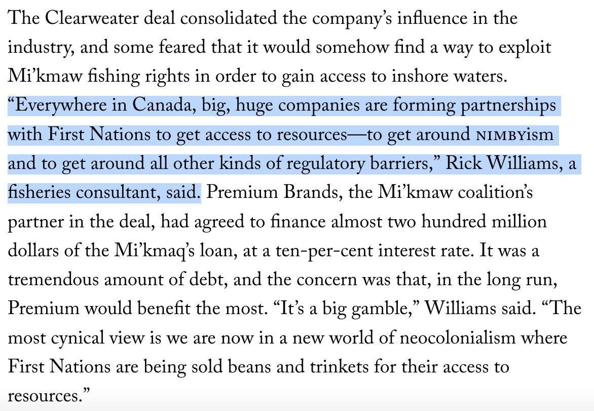 “Everywhere in Canada, big, huge companies are forming partnerships with First Nations to get access to resources . . . to get around all kinds of regulatory barriers.”