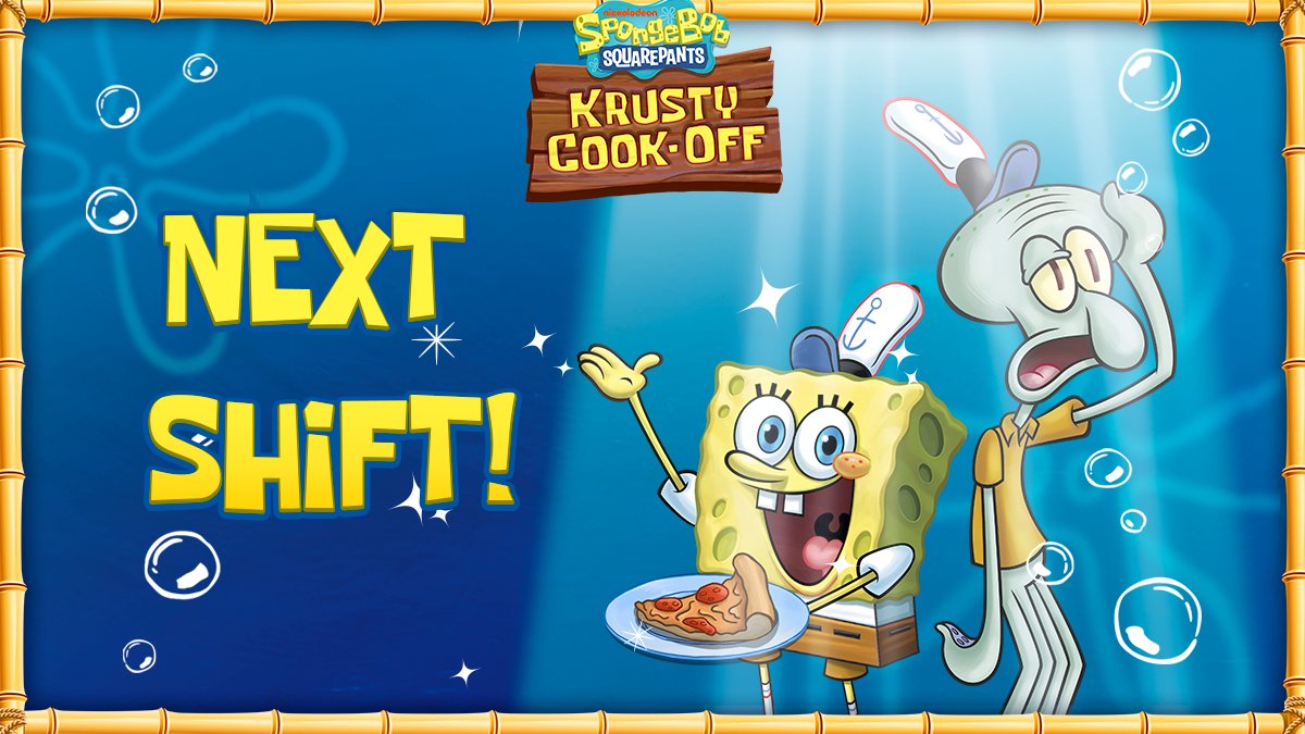 SpongeBob_KCO's tweet photo. Next Shift Krusty Cooks! 🍕

Can you guess what's coming to KCO?

Let us know your thoughts! 👀
#SpongeBobSquarepants #Nickelodeon #BikiniBottom #MobileGames
#cookinggames #cook #pizza https://t.co/VDzfs9jSUi