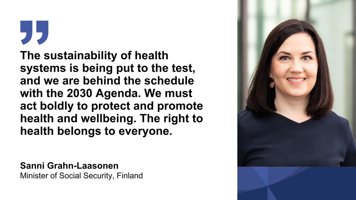 The #WHA77 side event “Member States’ perspectives on building an economy for health and wellbeing: Impactful policy measures for improving people’s wellbeing and providing support to economic sustainability” opened by Minister Sanni Grahn-Laasonen 🇫🇮 <a href="/finlandgeneva/">Finland in Geneva 🇫🇮</a> #HealthForAll