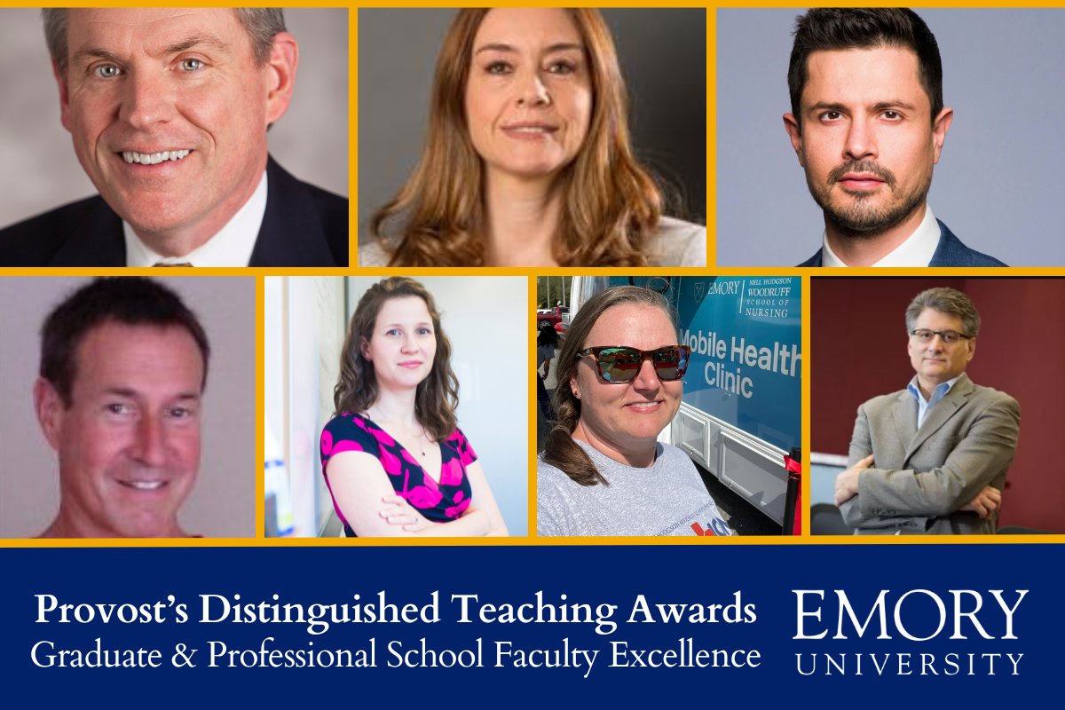 EmoryUniversity's tweet photo. 🎓 #Commencement2024 | Meet the recipients of this year's  Provost’s Distinguished Teaching Awards, which honor outstanding Emory scholars who excel as teachers within formal and informal educational settings. https://t.co/FdT7EHdJic https://t.co/qzqTHKrmaL