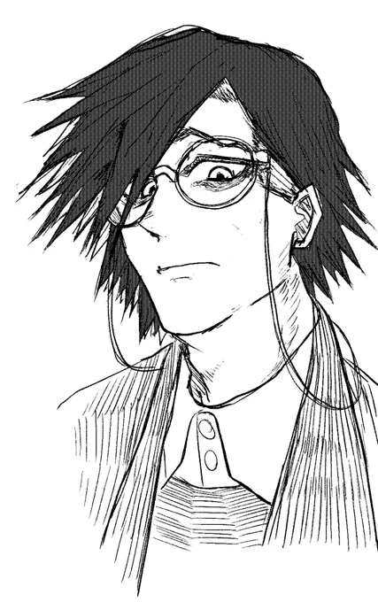 具体案が何も出てこないので村雨センセを描いていた。難しい! 