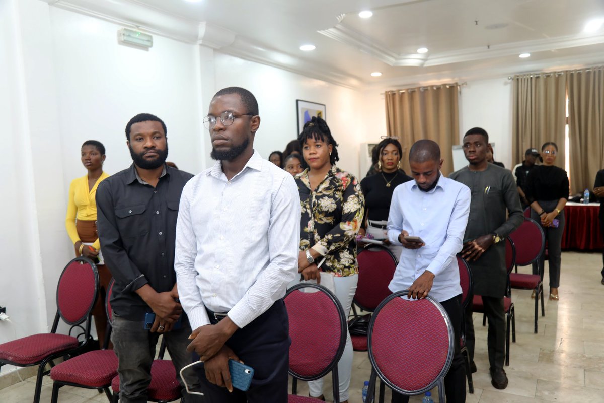 Globalrightsng's tweet photo. A minute of silence was observed in memory of our fellow Nigerians that have had their lives cut short as a result Mass Atrocities in Nigeria.

#OneDeathTooMany #SecureNigeria #NigeriaBleeds #EndInsecurity #NotJustNumbers #NigeriaMourns #NDOM2024
