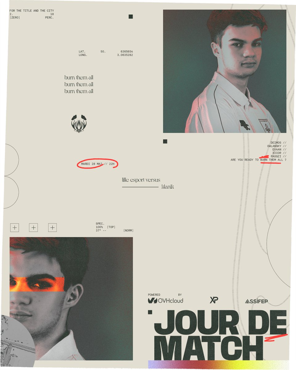 🫡 MATCHDAY #4 🫡

On continue sur la lancée, objectif 3-0 pour cette deuxième superweek. 

🆚 <a href="/KlanikEsport/">Klanik Esport</a> 
🕙 22h00

#BurnThemAll