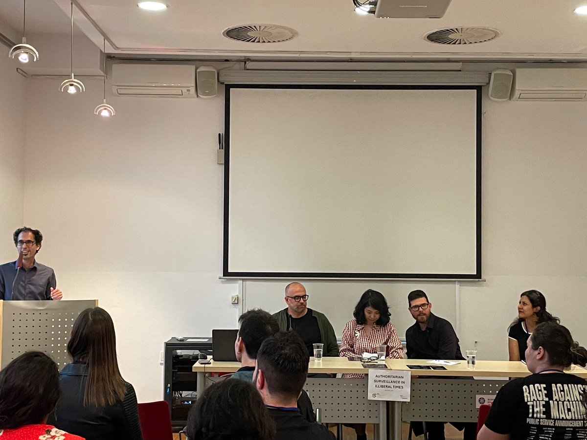 Now the ‘Authoritarian #Surveillance in Illiberal Times’ side-event with a fantastic panel @AzadeAkbari, Midori Ogasawara, Ozgun Topak and Lucas Melgaço, & organised and moderated by Lior Volinz 
@CRiSResearch #SSN2024