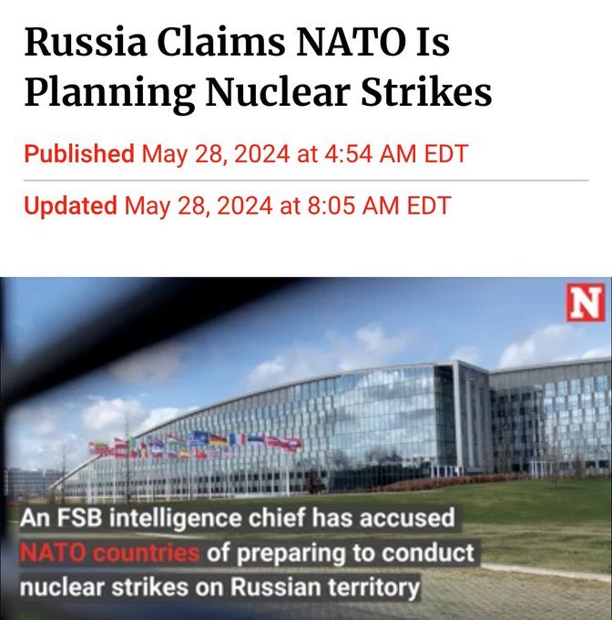 🚨Update: Russia’s Main Intelligence Agency has confirmed that NATO countries are preparing to conduct a nuclear first strikes on Russia! After a cyberattack to cripple the Russian government, NATO will launch surgical strikes to take out Russian leadership, then a full attack on