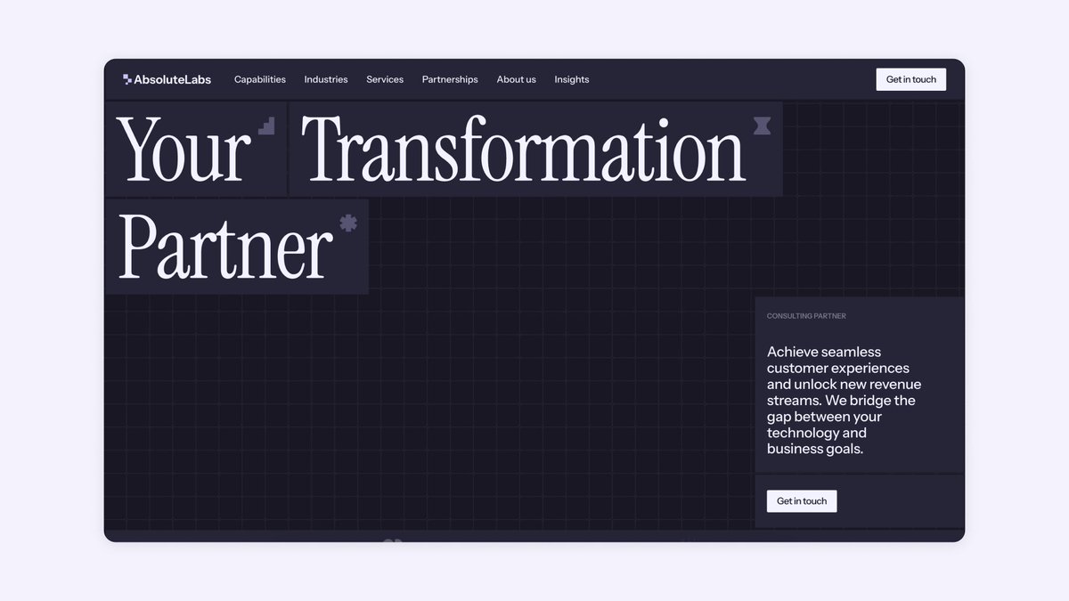 We just shipped a new identity and website for AbsoluteLabs, a digital transformation consultancy.