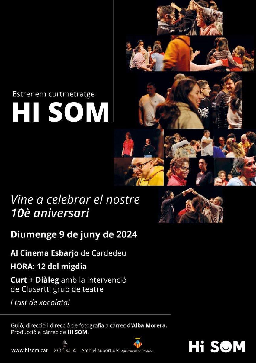 Ens fa molta il·lusió estrenar aquest #curtmetratge amb vosaltres. 
#hisom 
#Capacitats
#Amor