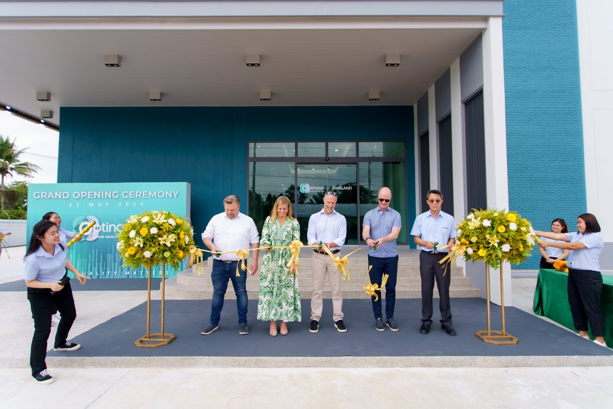 OptinovaGroup's tweet photo. We’re excited to announce the opening of our new production hall in Thailand! 🏭🎉 

The new facility features state-of-the-art cleanroom space to meet growing needs for high-quality medical tubing. https://t.co/Xi1dwGYMbr