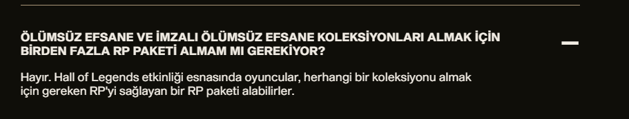 Hall of Legends etkinliği sırasında koleksiyon için gereken RP'yi tekte almanızı sağlayacak RP paketleri eklenecekmiş