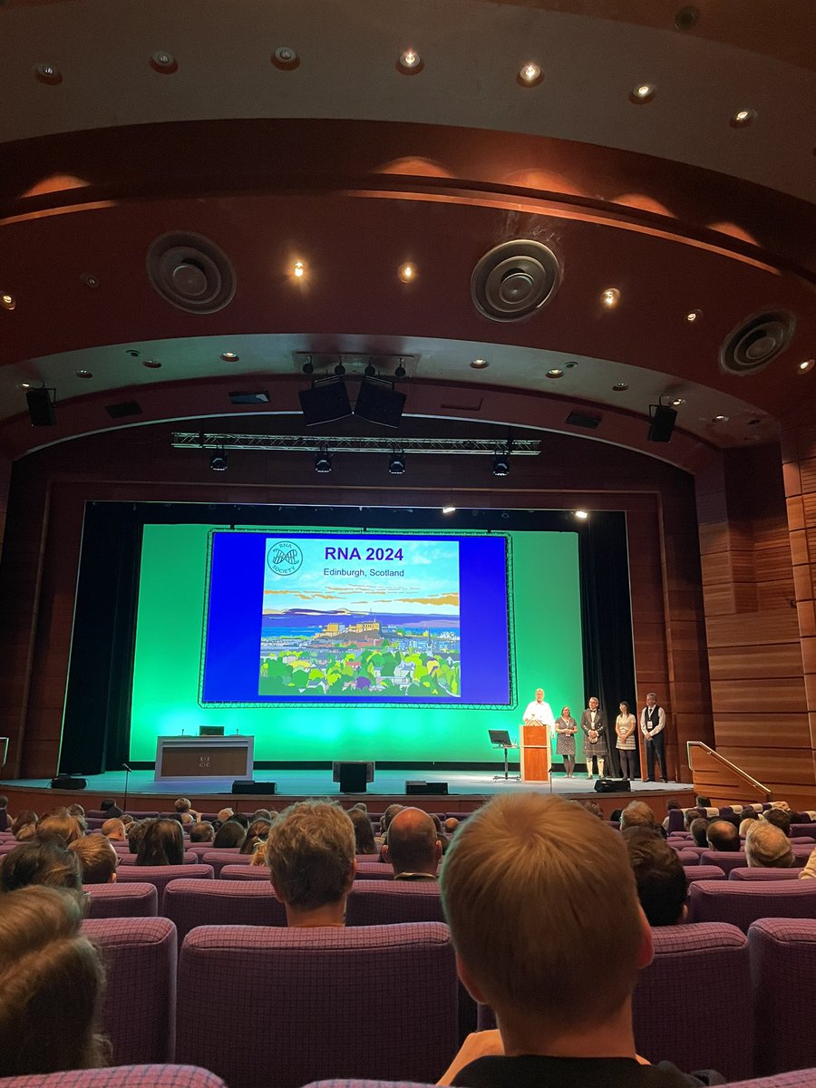 RNAJournal's tweet photo. #RNA24 is finally here! Keynotes in Pentland Auditorium https://t.co/cQ2lt6gOKW