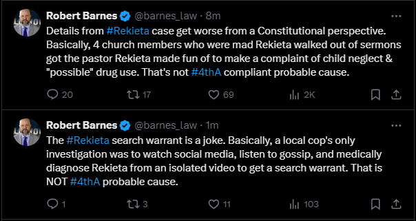 Robert Barnes is a MASSIVE piece of shit. Apparently, the church members just made if all up because Nick Rekieta walked out of some sermons. The child neglect never happened, and the drug den Rekieta household is just a figment of your imagination. Nick dindu nuffin.