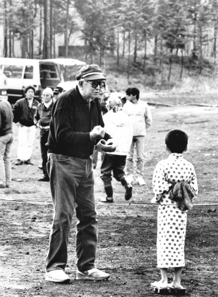 Akira Kurosawa on the set of 'Dreams' (1990).