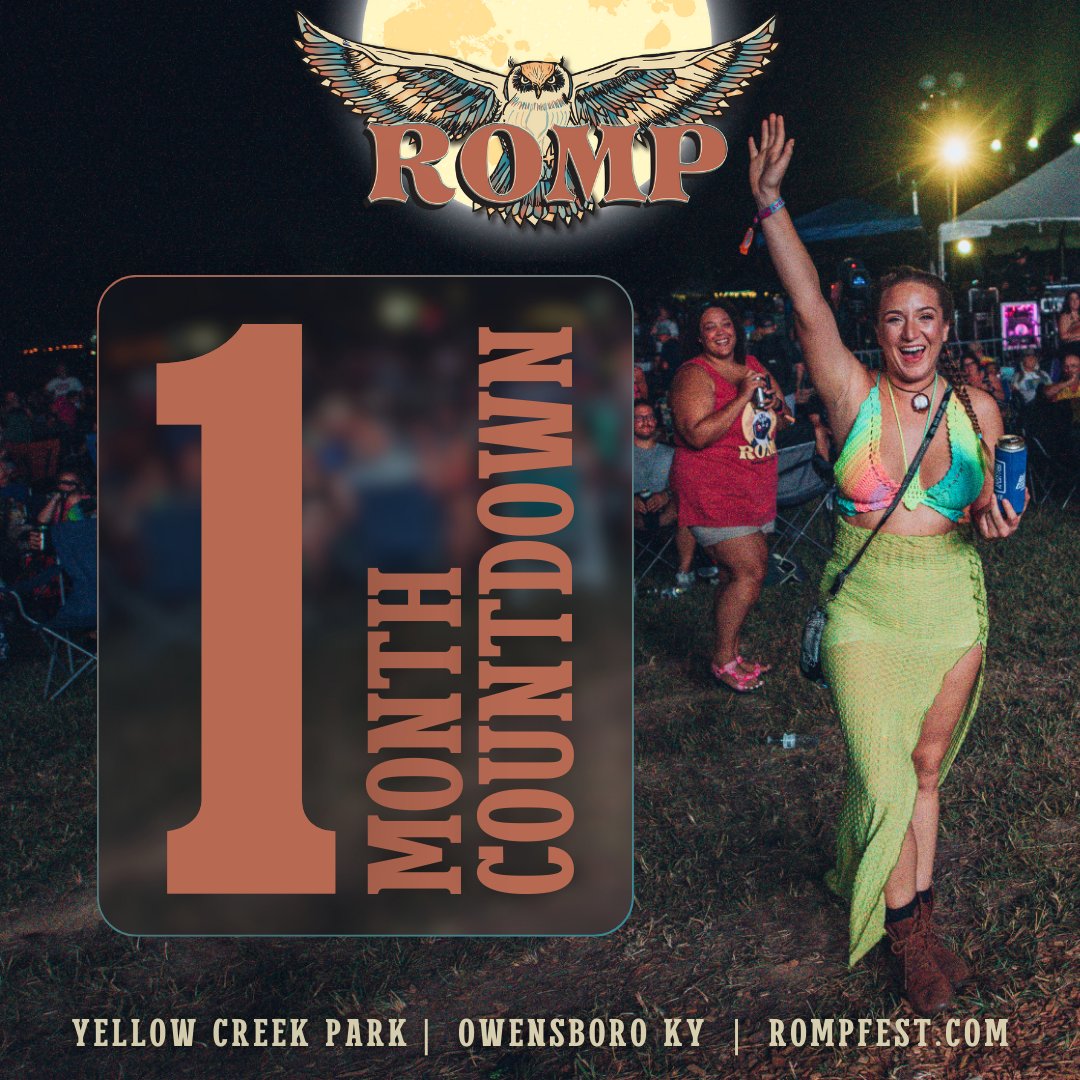 🎉 The countdown is on! Just ONE MONTH left until ROMP Fest! 🌟Get ready for an incredible weekend filled with live music, amazing artists, and unforgettable memories. 🎶Don't miss out on the fun – grab your tickets now at rompfest.com #ROMPFest 📷: @AlexMorganImage