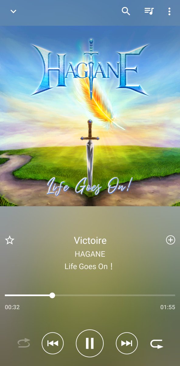 本日解禁のHAGANEの🆕DIGITAL EPをさっそくDL!
「Life Goes On !」から1曲目のVictoire、荘厳さを感じさせるこの曲はライブの登場SEに使われるのかな？
だとしたら、フロアで待つファンの期待に火をつけるにはピッタリの曲だ。