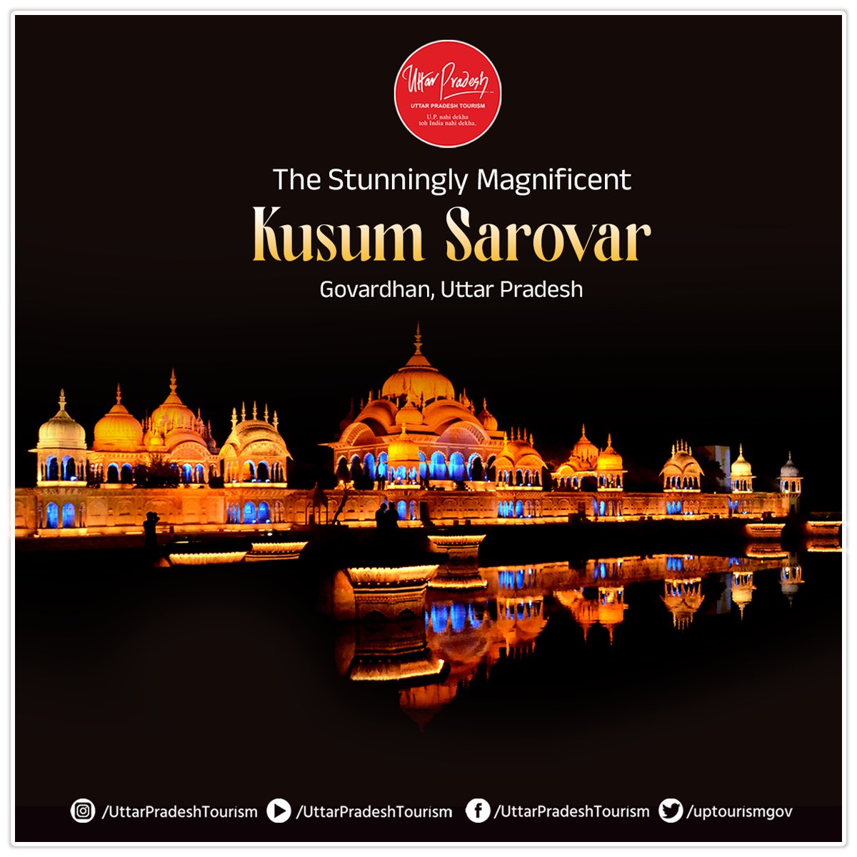 Discover the enchanting #KusumSarovar in #Govardhan. This serene setting, surrounded by intricate sandstone pavilions, offers a peaceful retreat steeped in #history & #spirituality. Perfect for moments of reflection & admiration of its #architectural & #spiritual beauty.