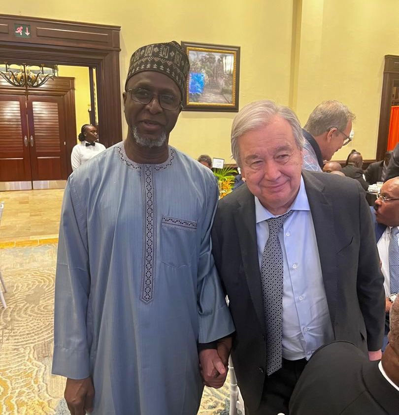 PHOTOS: Nigeria’s Environment <a href="/FMEnvng/">Environment Ministry</a> <a href="/BalarabeAbbas_/">Balarabe Abbas Lawal</a> , meets <a href="/UN/">United Nations</a> Secretary-General <a href="/antonioguterres/">António Guterres</a> at a dinner hosted by Antigua and Barbuda’s Prime Minister for SIDS4 leaders.