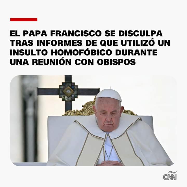 "El papa nunca tuvo la intención de ofender o expresarse en términos homofóbicos": Francisco pidió disculpas tras los informes de que utilizó un insulto homofóbico durante una reunión con obispos.

🔗: cnn.it/3yKL5Uh