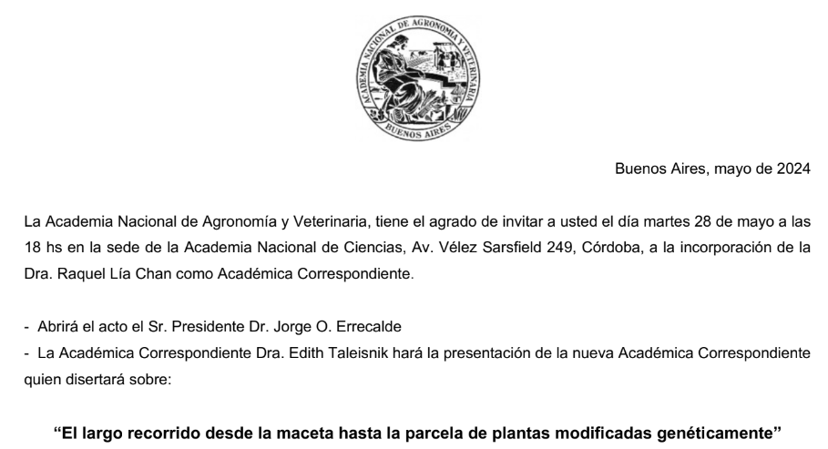Cita hoy 18 hs para recibir como Académica Correspondiente de la #ANAV a la Dra. Raquel L. Chan del <a href="/IAL_CONICET/">IAL-Comunica</a>. Sigue link para conectar por YT. Bienvenida Raquel!!