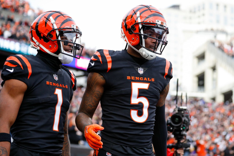 Bengals Ja'Marr Chase and Tee Higgins are both missing OTA's seeking a new contract.