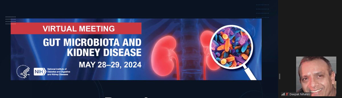Happening now: Gut Microbiota and Kidney Disease
May 28 - 29, 2024
The gut microbiome is a dynamic ecosystem that reflects body’s  response to various systemic pathologies, including kidney diseases. 
niddk.nih.gov/news/meetings-… @NIDDKgov @the_lundquist