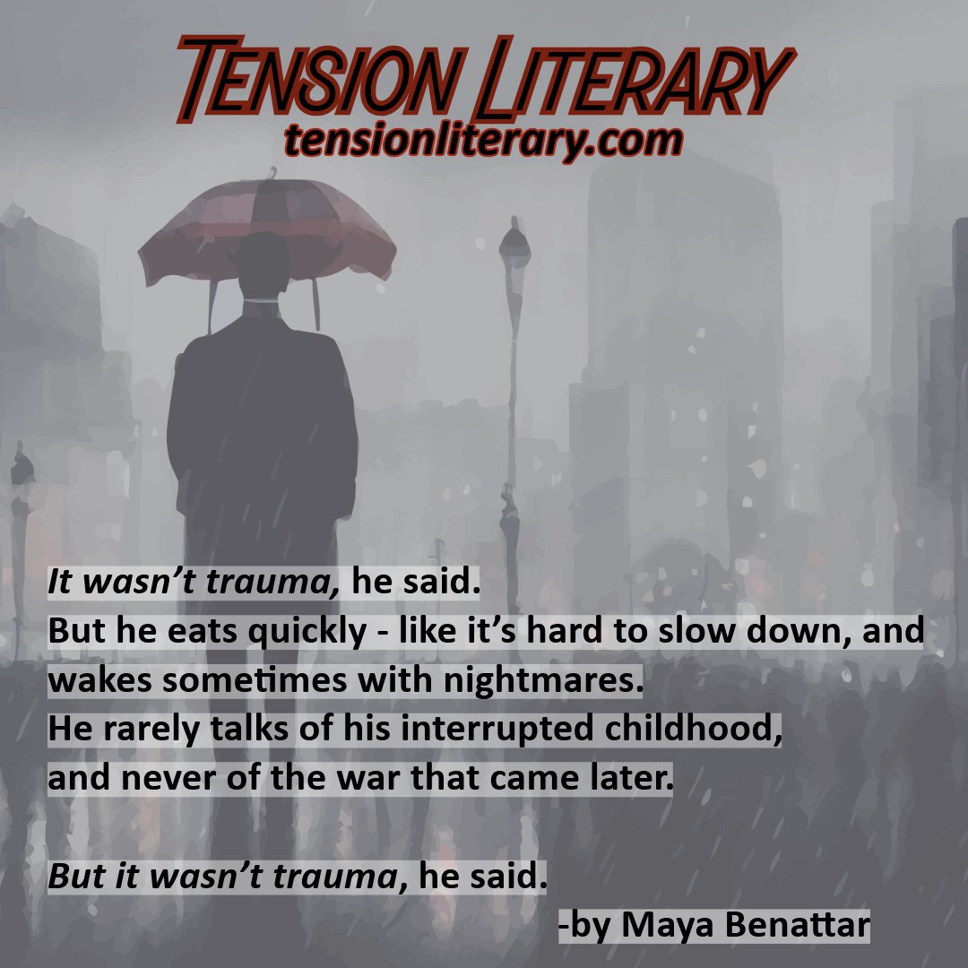 Read the whole poem by @MayaBenattar in Issue I now: Maya Benattar (tensionliterary.com) #trauma #poetry #freeverse #familytrauma #generationaltrauma #litmag #writingcommunity #litjournal