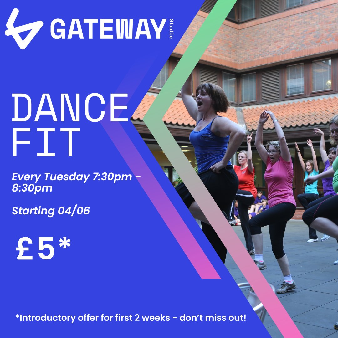 Dance Fit is Back! Book now for £5*
Every Tuesday from 7:30pm-8:30pm Gateway Studio Come along, get fit and have FUN! 
To book on click here gatewaystudio.org/community-clas…
*Introductory offer - usual price £7
#dance #dancefit #fitness #gateshead #northeast